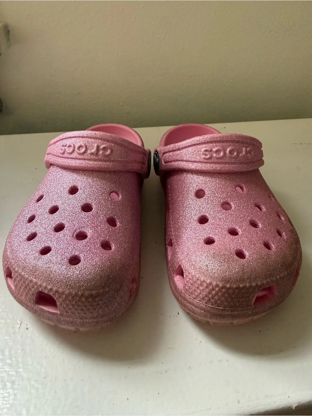 CROCS Kids Pink Classic Clog with Heel Strap
